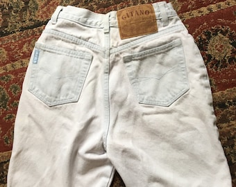 Gitano hoge taille verdrietig, gebleekt Shorts Vintage 1980s/1990s Jean Bermuda