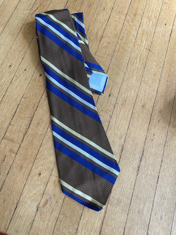 Vintage Sears Blue and Brown Striped Necktie