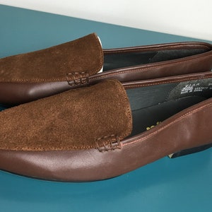 Brown Leather and Suede Vintage 1970s Loafers Dead Stock/NWOB Size 7.5 Narrow