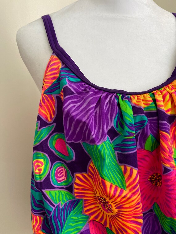 Vintage Floral Purple One Piece Swimsuit - image 2