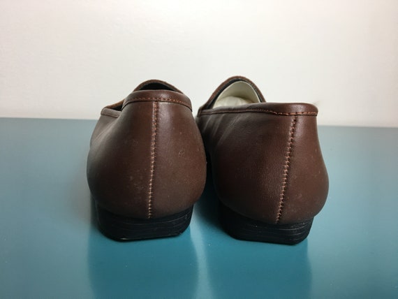 Brown Leather and Suede Vintage 1970s Loafers Dea… - image 3