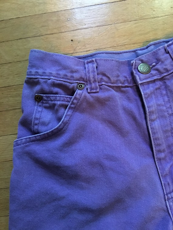 Vintage 1990s Little Girl Purple Denim Shorts, Wa… - image 3