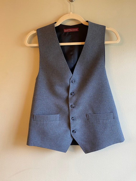 Vintage 1970s Men's Navy Blue Levi's Vest