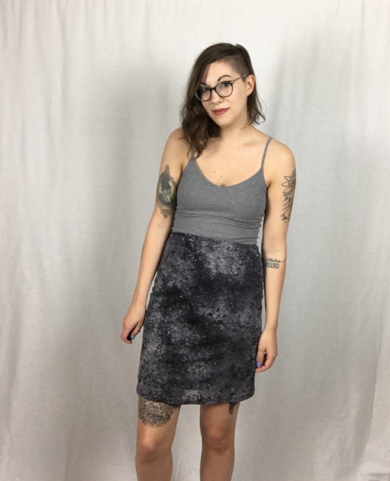 Vintage 1990s Rampage Pencil Skirt Black and Gray… - image 2