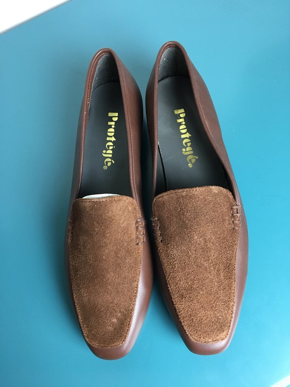 Brown Leather and Suede Vintage 1970s Loafers Dea… - image 5