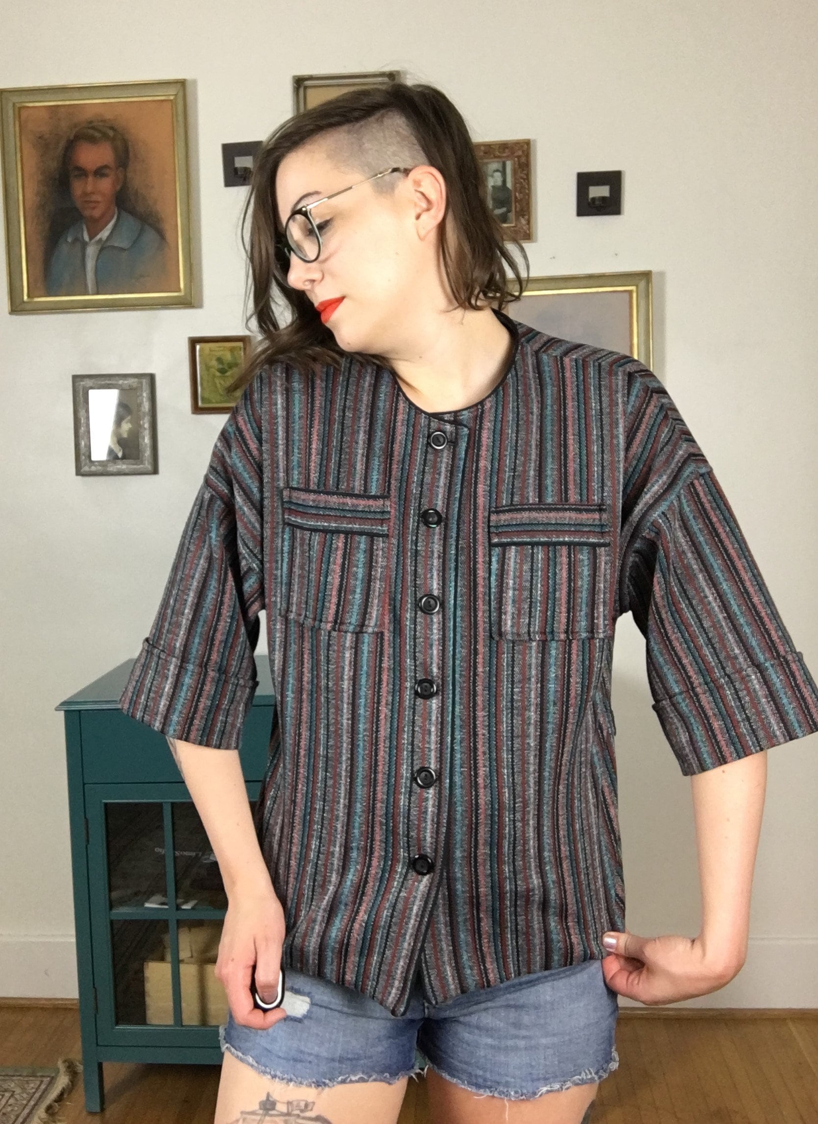 60s Collarless Coat - Etsy
