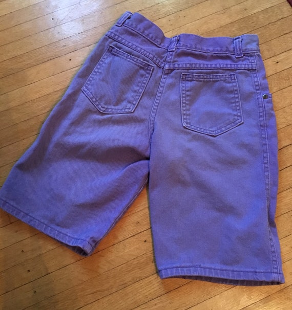 Vintage 1990s Little Girl Purple Denim Shorts, Wa… - image 2