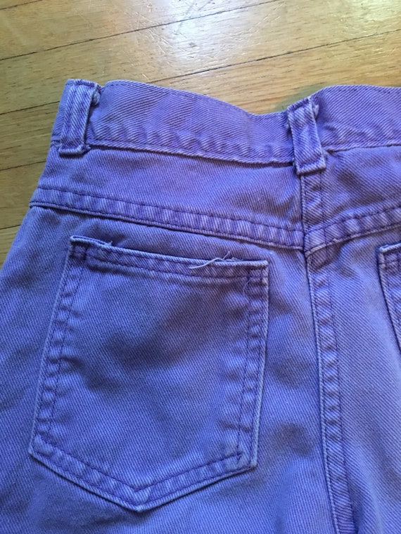 Vintage 1990s Little Girl Purple Denim Shorts, Wa… - image 5