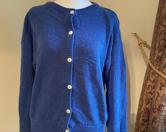 Vintage Blue Textured Cardigan