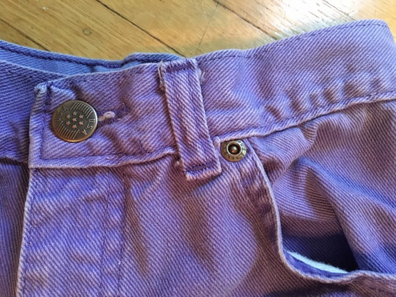 Vintage 1990s Little Girl Purple Denim Shorts, Wa… - image 4