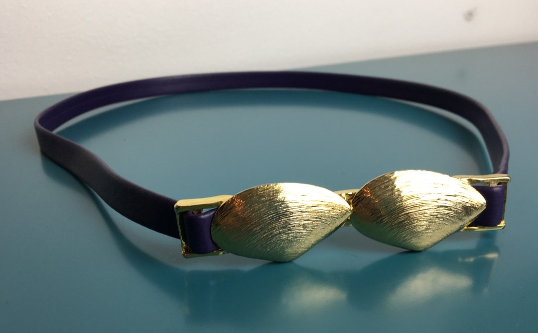 Vintage Purple Gold Sea Shell Clasp Belt - Etsy display picture 1