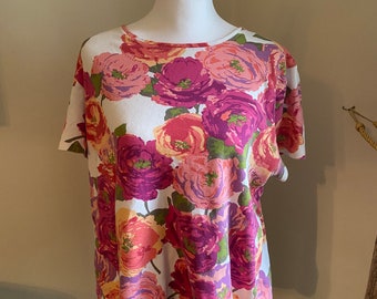 Pink Floral Plus Size T-Shirt