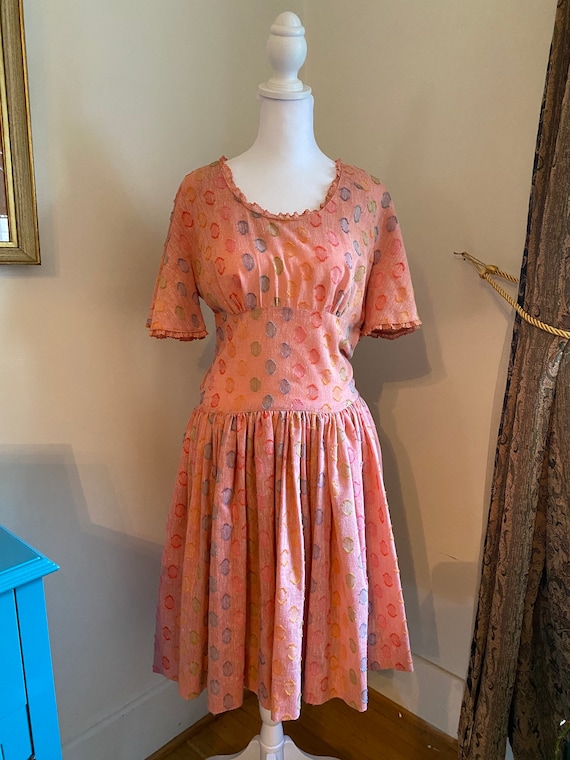 Vintage 1960s Peach Party Dress - image 1