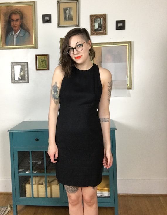 open lace back dress Black Strapless Mini Dress
