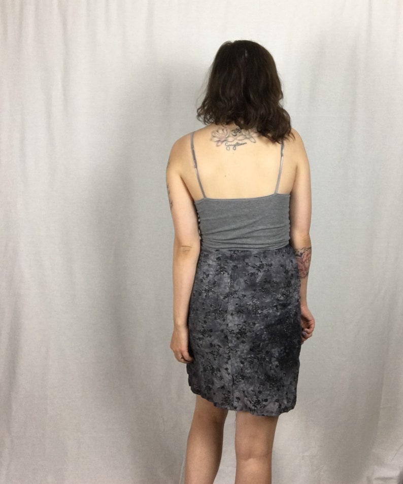 Vintage 1990s Rampage Pencil Skirt Black and Gray Sparkles Size Small image 3