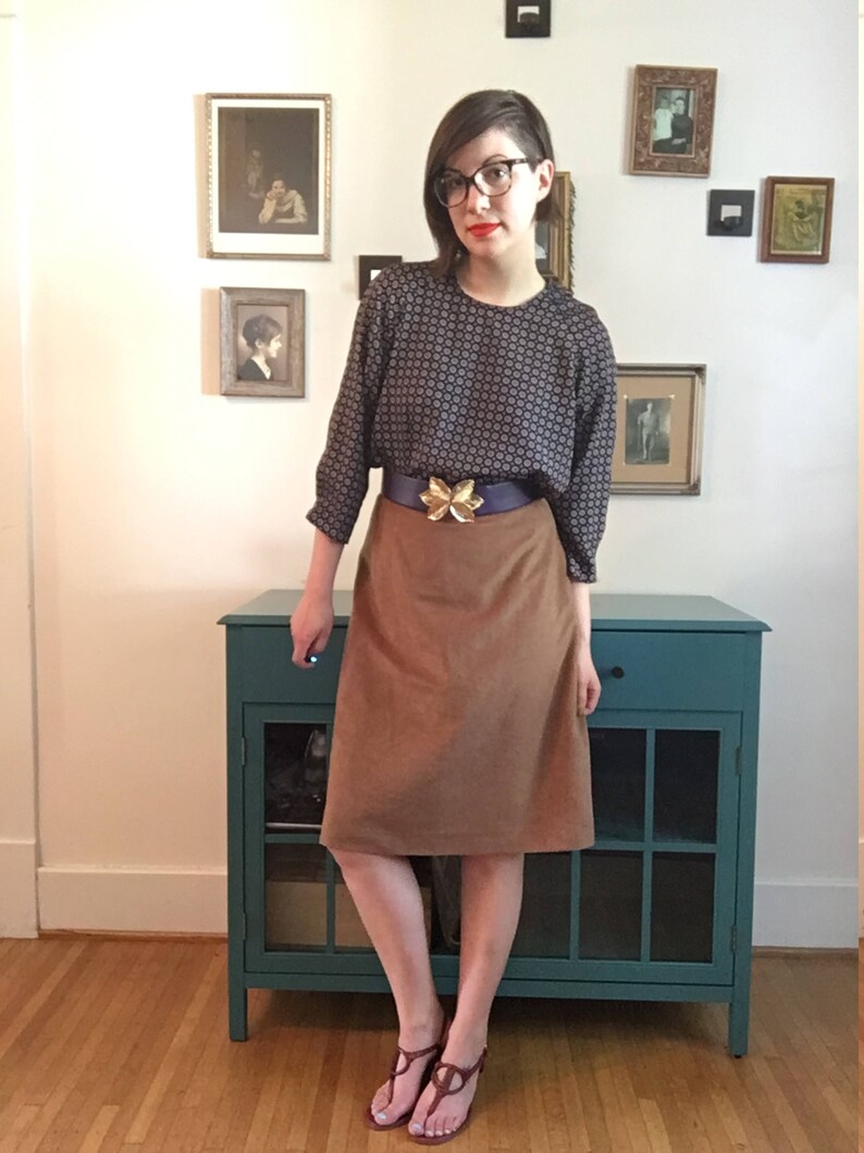 Vintage Faux Suede Skirt