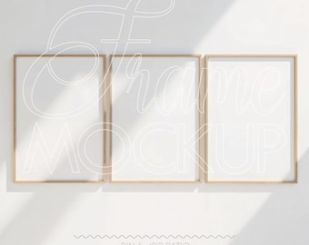 Ensemble minimal de maquettes de cadre en bois : oeuvre d'art murale naturelle (PSD, JPEG)