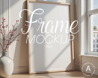 Minimalist Frame Mockup: A4 A3 A2 Wall Art Display (PSD)