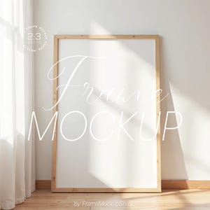 Simple Wood Frame Mockup PSD – Vertical 2x3 Minimal Frame for Wall Art, Poster, and Print Display