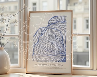 Vertical Wooden Frame Mockup: Natural Light, Minimalist Style (PSD)