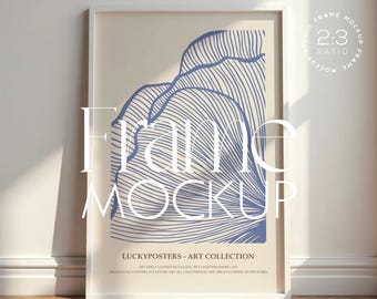 White Frame Mockup PSD, Vertical 2:3 Poster Display, Thin Modern Style (Digital Download)