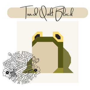 Toad Quilt Block Pattern | PDF Sewing Pattern for Frog Lovers
