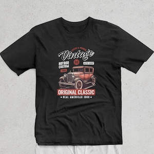 Vintage Hot Rod T-Shirt – Classic Car Graphic Tee, Retro American Auto Shop Style