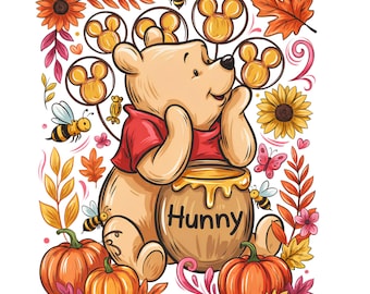 Cute Honey Bear Halloween PNG, Fall Vibes PNG, Ghost Trick Or Treat PNG, Cartoon Character Shirt Design, Digital Download