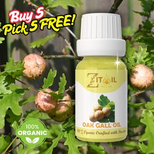 Oak Gall Oil Moroccan, Nutgall Oil | 100% Organic, Pure & Natural for Hair, Skin | Herbal Vegan Beauty Oil | 1oz (30ml) | زيت العفص