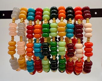 MAGGIE: Autumn Beaded Stretch Bracelet | Autumn House of Colour | Handmade | Fall Color | Autumn Season | 7 inch diameter | One Bracelet