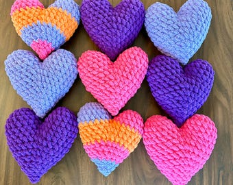 Handmade Crochet Heart - Valentine's Day Plush Gift 6"