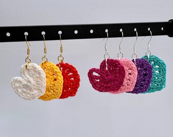 ROSIE: Crochet Heart Earrings | Handmade | Valentine's Day | Romantic Gift