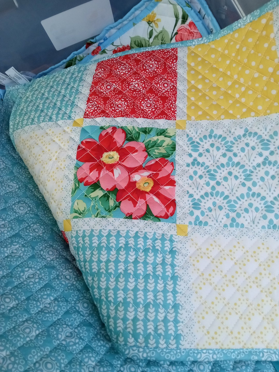 Pioneer Woman Placemats Set of 4, Vintage Floral Patchwork Quilted Etsy