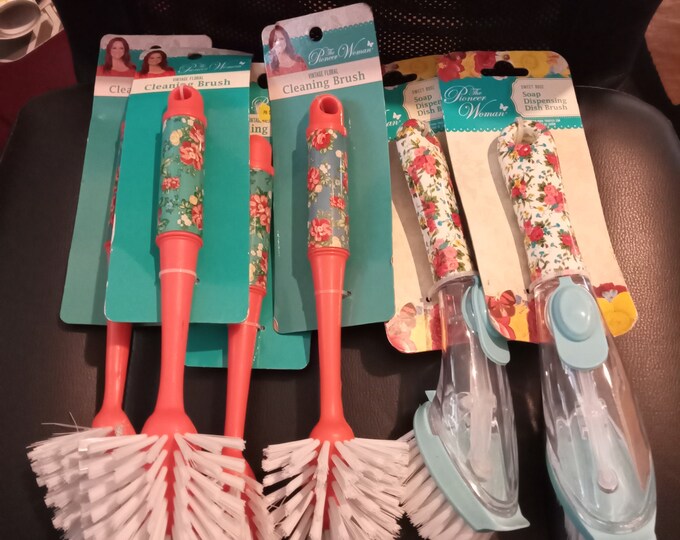Pioneer Woman Cleaning Brush or Dish Brush, Vintage Floral Nwt Etsy
