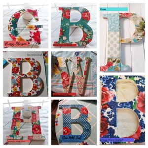 Pioneer Woman fabric covered letters, ooak, patchwork,  any letter pioneer woman kitchen, wall decor, kitchen decor, monogram,