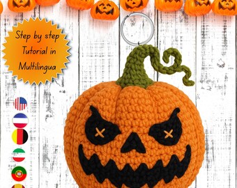 Halloween Crochet Pumpkin & Ghost Keychain Pattern Beginner-Friendly PDF