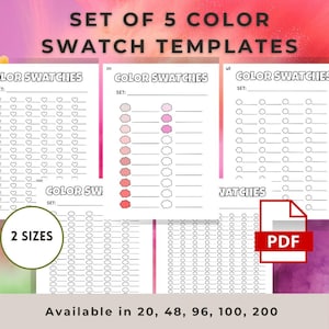 Color Swatch Chart, Printable Coloring Swatches Sheets PDF, Ohuhu Honolulu Marker Swatch Card, Alcohol Markers, PDF Pages, Swatch Charts