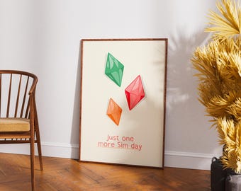 Printable Poster – Sims Inspired Wall Art – A5 A4 A3 A2 – Digital Download for Gamers & Fans | Printable Poster