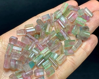 Natural Bi Color Tourmaline Crystals lot from Afghanistan Mine, Tourmaline Lot, Natural Mineral. 41 grams