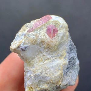 Natural Pink Color Fluorescent Topaz Crystal on Matrix Specimen from Katlang Mine Mardan Raw Topaz Specimen. 36 grams