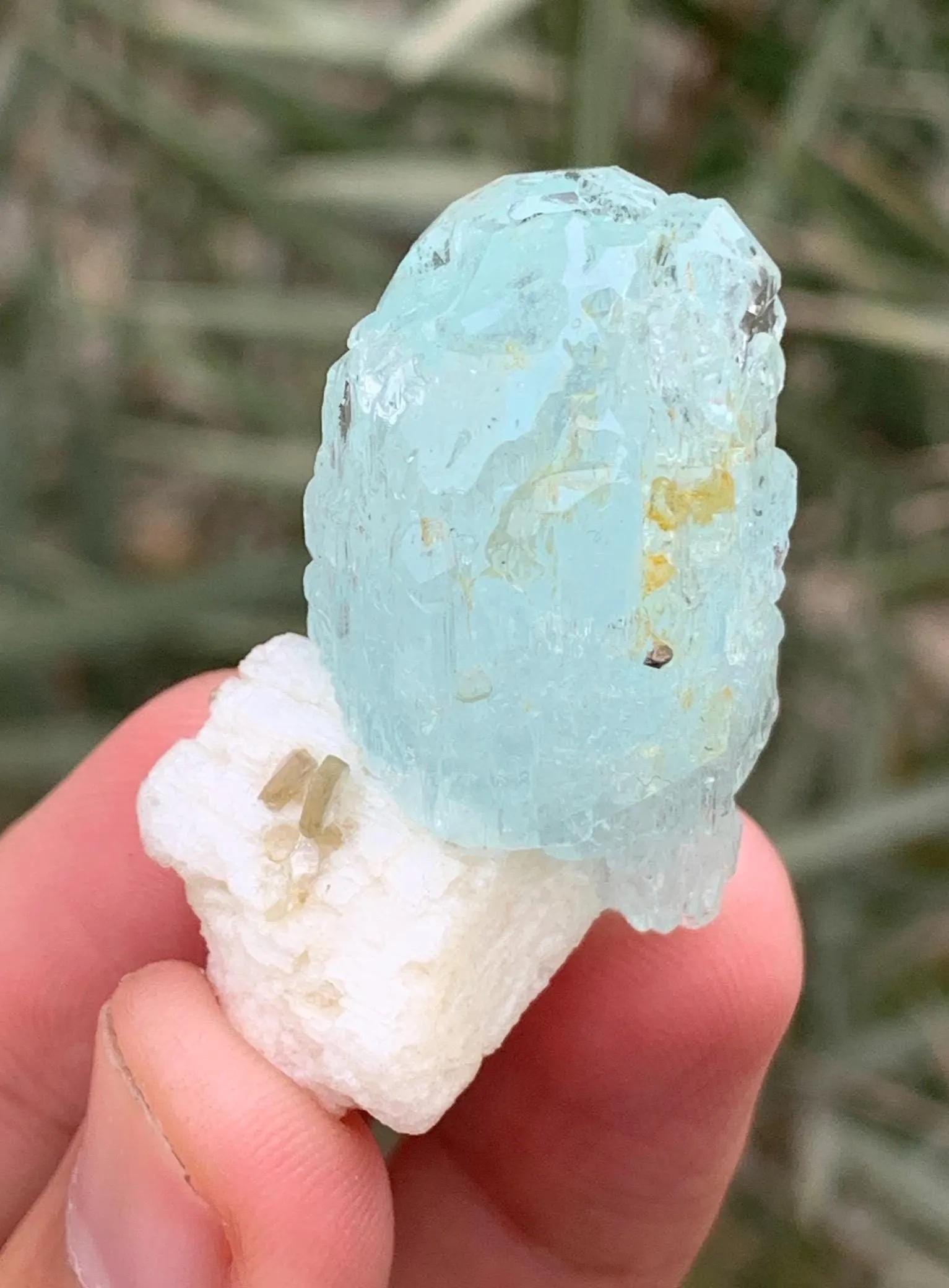 Natural Sky Blue Color Etched Aquamarine Specimen From Skardu Mine