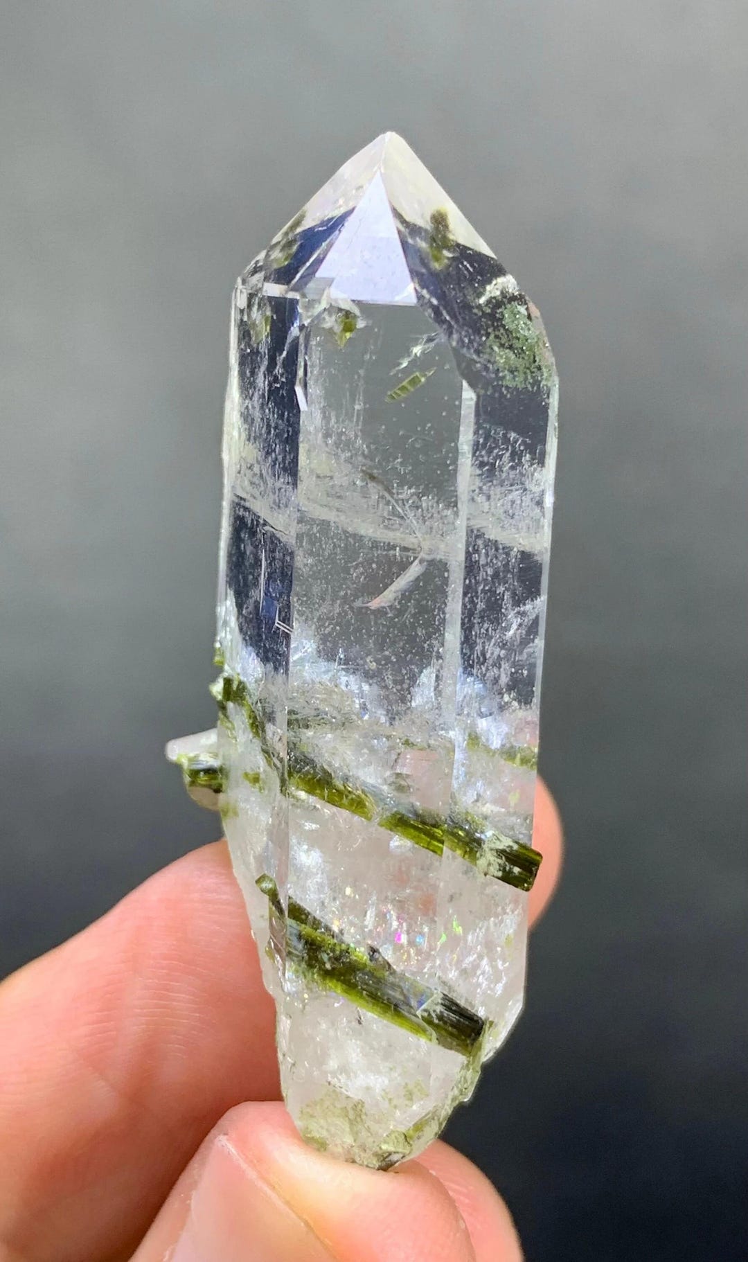 Natural Green Color Epidote With Quartz Combined Crystal From ...