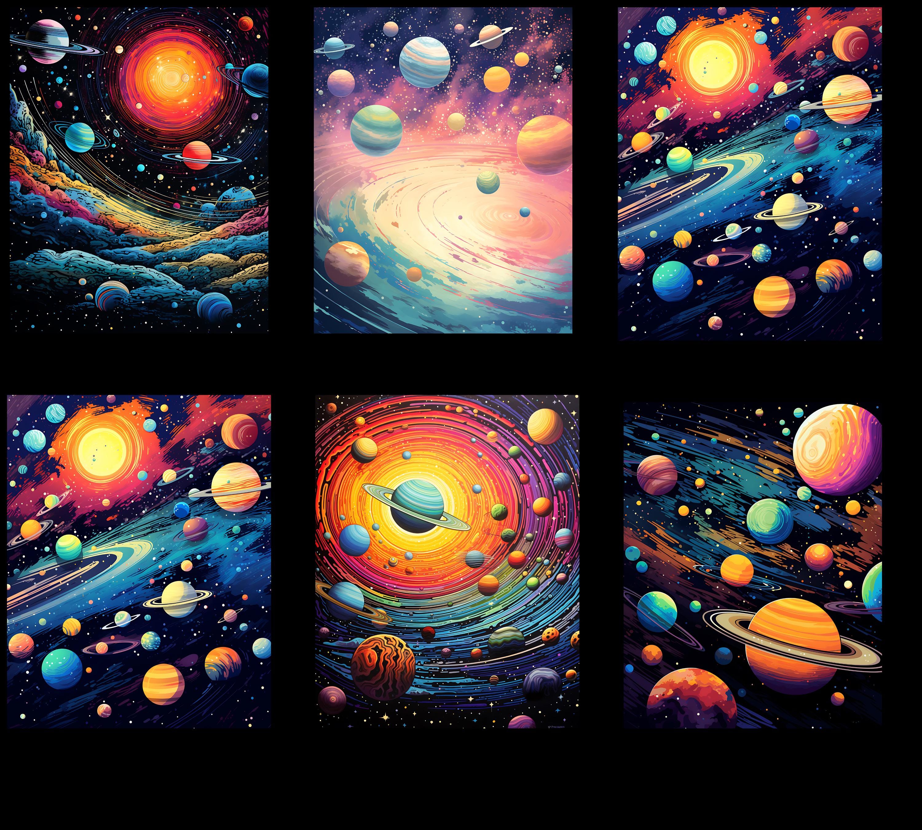 Solar System Coloring Book Bundle,100 Pages and 10 Cover,digital ...