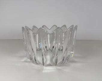 Trinket Bowl Orrefors Sweden small crystal Fleur  3"x4" glass Star Shaped Decor