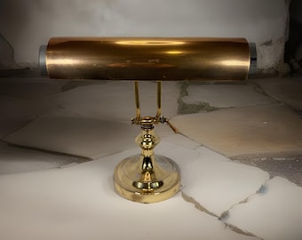 VTG Underwriters Laboratories Brass /Metal Bankers Desk Adjustable Lamp Art Deco