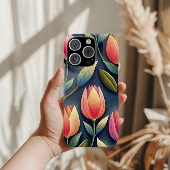 Snap Phone Case, Dark Elegant Tulip Pattern Snap Case, Artistic Tulip Phone Case, Tulips with Vibrant Colors, Tulip Lovers Snap Phone Case, Dark Elegant Tulip Pattern Snap Case, Artistic Tulip Phone Case, Tulips with Vibrant Colors, Tulip Lovers