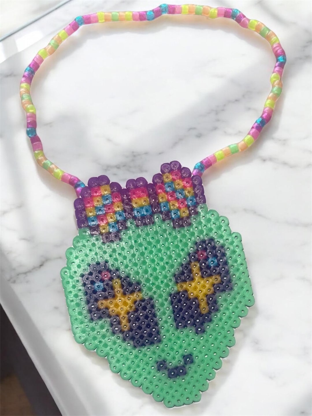 Cute Alien Bow Head With Beaded Necklace - Etsy