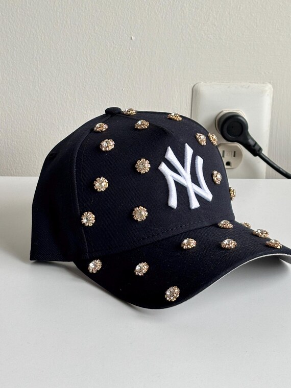 Navy Blue Rhinestone Hat - Etsy display picture 1