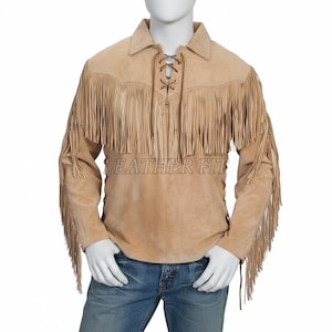 Vintage Suede Fringe Pullover Shirt: Western Cowboy Style