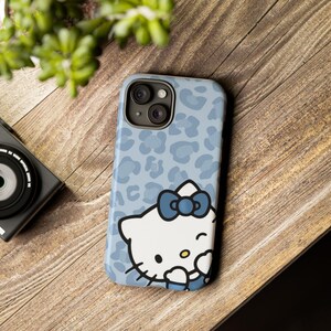 Hello Kitty-telefoonhoesje - Hello Kitty luipaardprint, technisch accessoire met dierenprint, cadeau voor kattenliefhebbers, terug naar school afbeelding 1